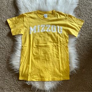 EUC small Mizzou yellow tshirt.